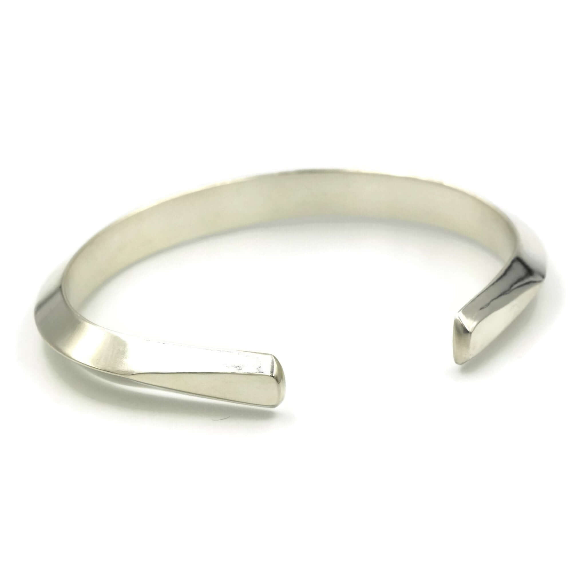 Handmade Concave Silver Cuff Bracelet For Sale Australian Made