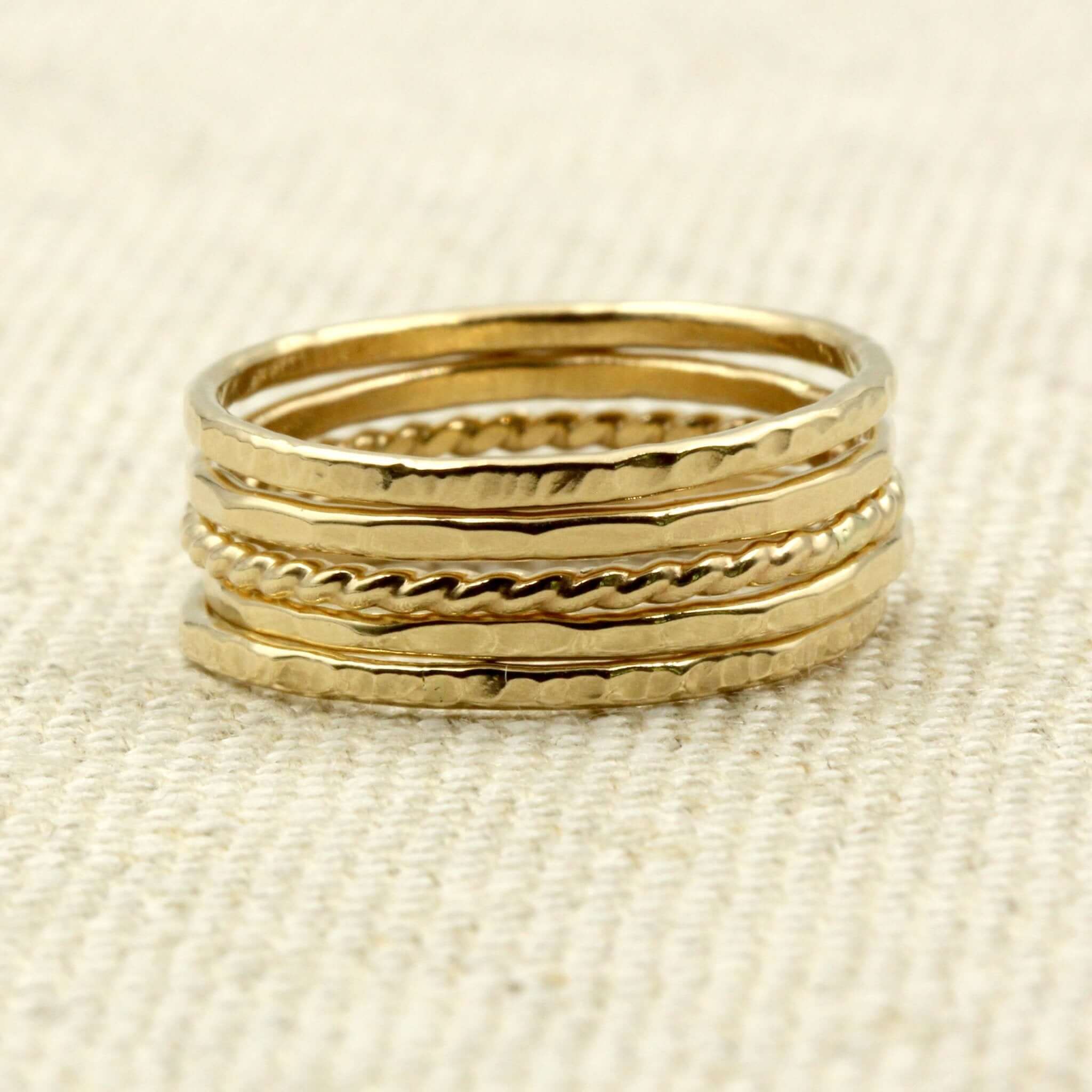 Thin stacking store rings gold